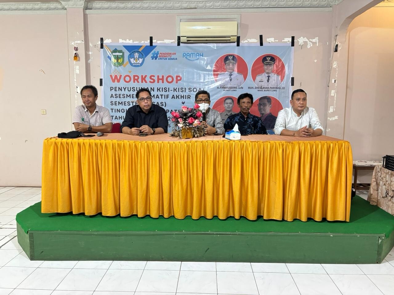 Dinas Pendidikan Kabupaten Luwu Gelar Workshop Penyusunan Kisi-Kisi Soal Asesmen Sumatif Akhir Semester (ASAS) Tingkat SD